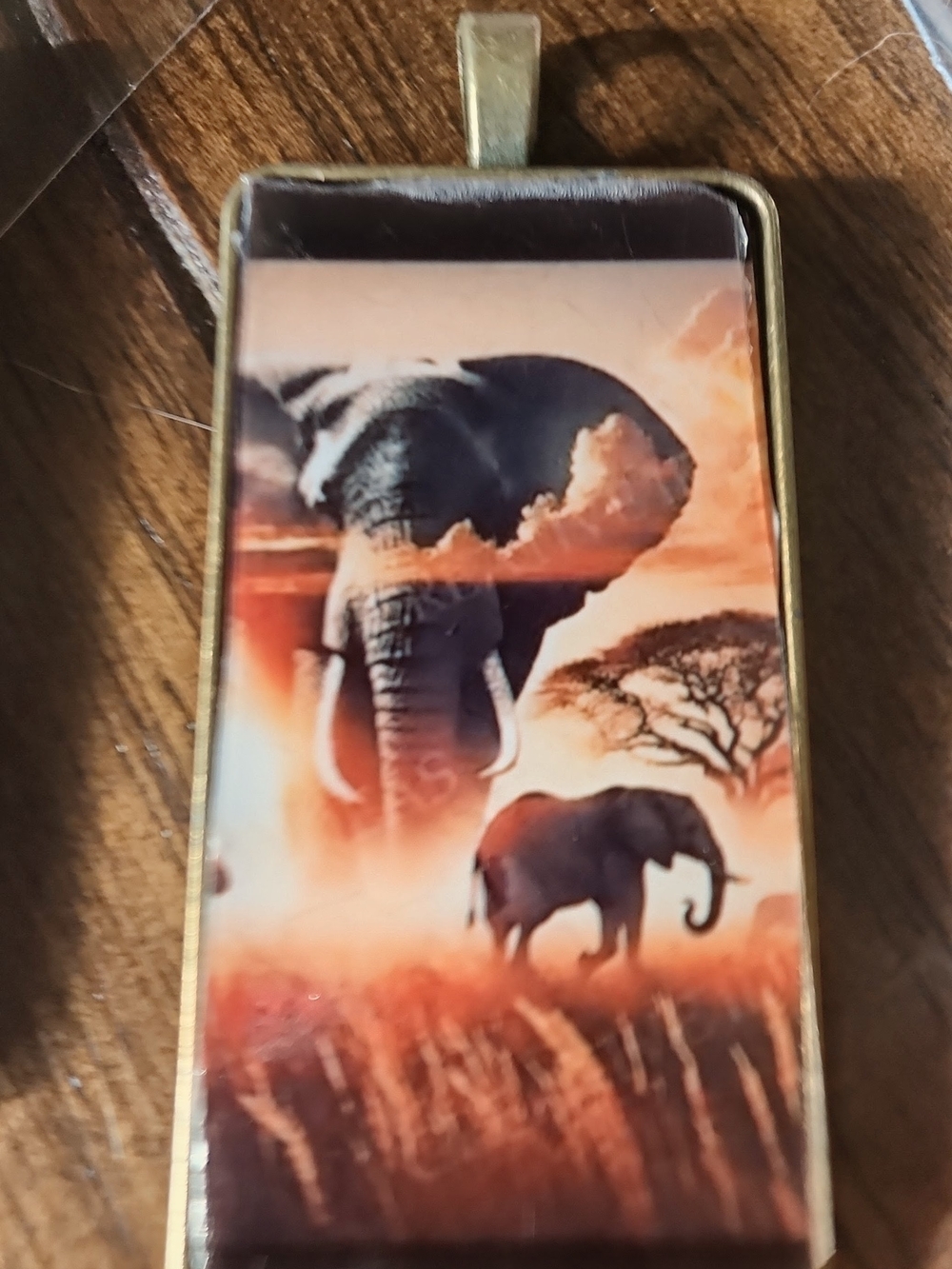 Elephant Sunset Pendant Necklace Perfect Mother's Day Gift Or Any Holiday Gift